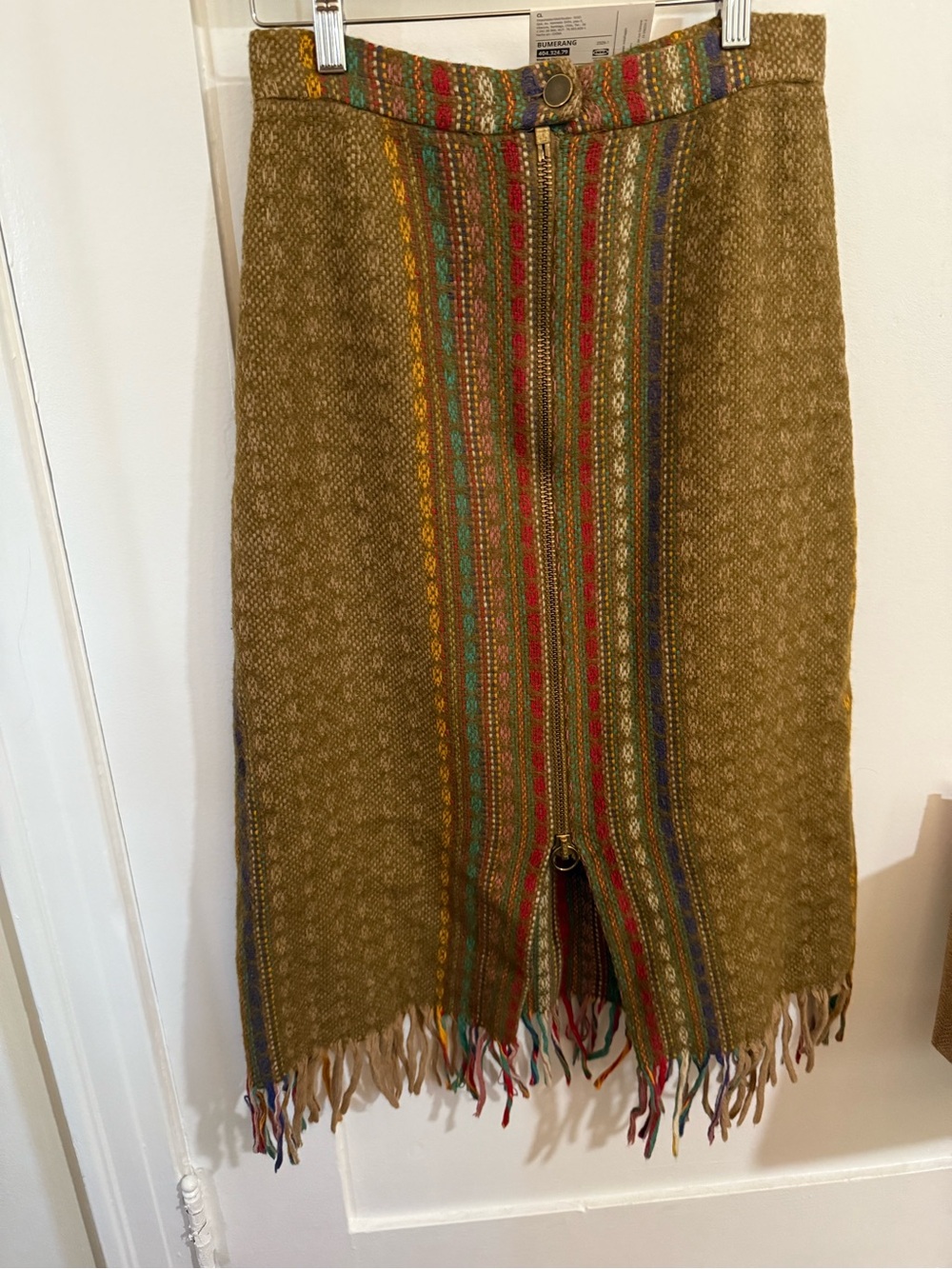 Vintage 100% Wool Woven A-line Skirt